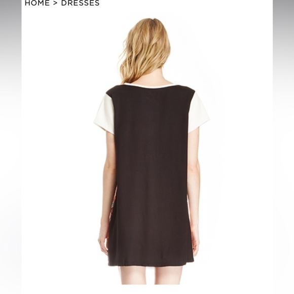 MINKPINK KOMBI LOVE TUNIC TEE/ MINI DRESS WITH FAUX LEATHER SLEEVES - Picture 3 of 11